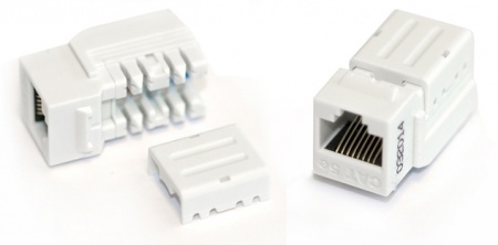 Вставка Keystone Jack RJ-45(8P8C), категория 5e, 110 IDC, заделка с помощью NE-TOOL, белая-1