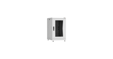 Напольный шкаф PRACTICAL, 19", 18U, стеклянная дверь, Ш600хВ943хГ800мм, в разобранном виде, серый-0