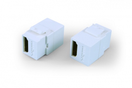 Вставка формата Keystone Jack с проходным адаптером HDMI 2.0 (Type A), long body (29.7 мм), ROHS,бел-0