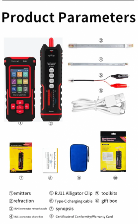 Многофункциональный кабельный тестер Noyafa NF-859GK-17