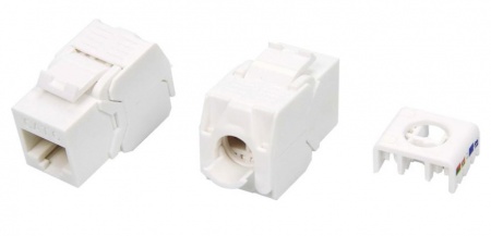 Вставка Keystone Jack RJ-45(8P8C), категория 6, тип 180 градусов, белая-0