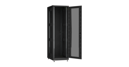 Напольный шкаф PRACTICAL, 19", 42U, стеклянная дверь, Ш600хВ2010хГ800мм, в разобранном виде, черный-2