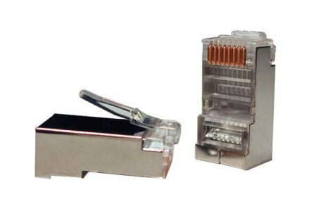 Коннектор RJ-45, Кат.5e, экранированный, для одножильного и многожильного кабеля-0