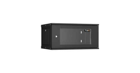 Настенный разборный шкаф Lite 19",6U,стекл.дверь,600х303х450мм,1 пара монтажных направл,RAL 9004-0