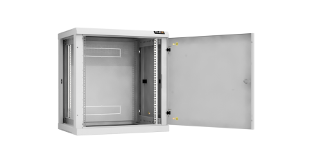 Настенный разборный шкаф Classic 19",12U,металл.дверь,600х636х450мм,2 пары монтажных направл,RAL7035-1