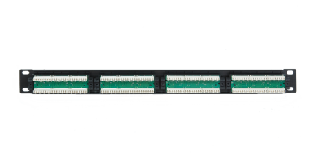 Коммутационная панель ULAN 19", 1U, 24 порта, Кат.5e, неэкранированная, черная-1