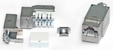 Вставка Keystone Jack RJ-45(8P8C), категория 6, экранир., 110 IDC, заделка с помощью NE-TOOL, белая-1