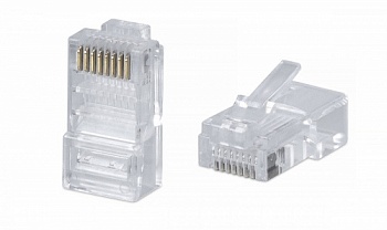WRline WR-8P8C-C5E Коннектор RJ-45 под витую пару, категория 5e, неэкранированный, универсальный  (100 шт в упак)