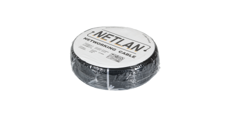 Кабель NETLAN U/UTP 4 пары, Кат.5e, PE до -40C, черный, 305м-2