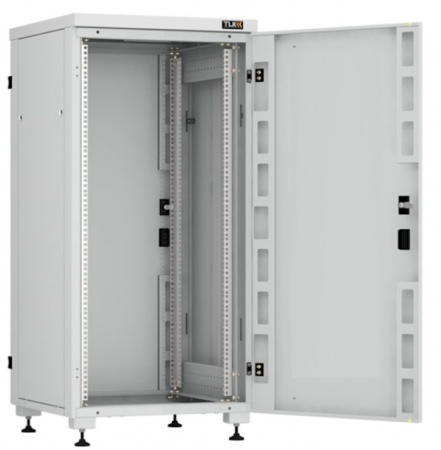 Напольный шкаф Lite 19",24U, цельнометаллические стенки и двери, 600х1241х600, RAL 7035-1