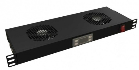 19" Вентиляторный модуль NTSS на 2 элемента с терморегулятором, переднего крепления 1U, RAL 9005-0