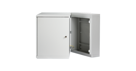 Настенный двухсекционный шкаф TLK 19", 12U, металл.дверь, промышленный, 600х638х600, IP55, RAL 7035-3