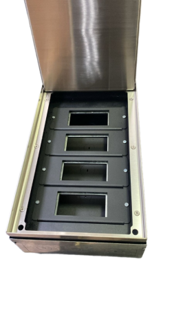 Люк на 12 постов (45х45), напольный, с крышкой, нерж., в уровень пола, с коробкой SPL 300030-2