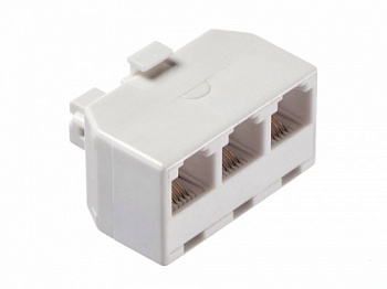 Переходник телефонный штекер RJ11 (6p4c) на три гнезда RJ11