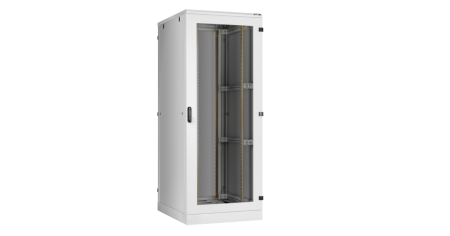 Напольный шкаф Classic 19",42U,стекл.дверь,бок.цельнометалл.стенки и зад.дверь,800х2060х800,RAL7035-0