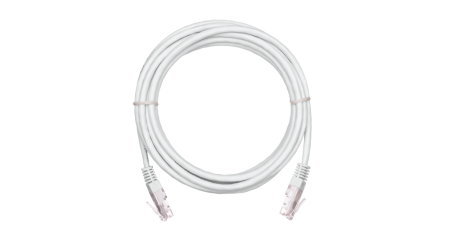 Коммутационный шнур NETLAN U/UTP 4 пары, Кат.5е, PVC нг(B), белый, 0,5м.-0
