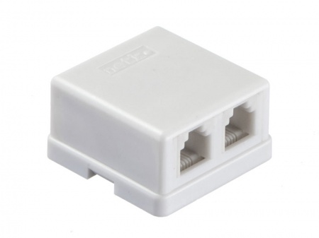 Розетка внешняя RJ-12 (6P2C), 2 порта, мини-0