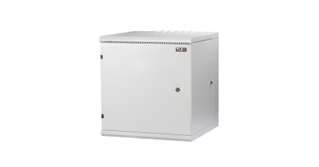 Настенный двухсекционный шкаф TLK 19", 12U, металл.дверь, промышленный, 600х638х600, IP55, RAL 7035-1