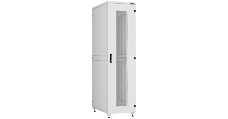 Напольный шкаф Lite 19",42U,перфор.дверь,цельномет.двухур.стенки и задняя дверь,800х2264х800,RAL7035-0