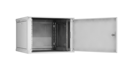 Настенный разборный шкаф Lite 19",9U,металл.дверь,600х436х600мм,2 пары монтажных направл,RAL 7035-2