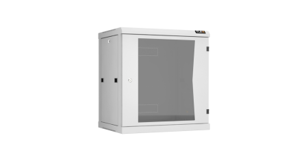 Настенный разборный шкаф Classic 19",12U,стекл.дверь,600х636х450мм,2 пары монтажных направл,RAL 7035-0