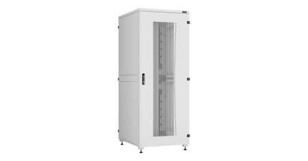 Напольный шкаф Lite 19",42U,перфор.двери,боковые цельномет.двухур.стенки,замки,800х2042х1000,RAL7035-0