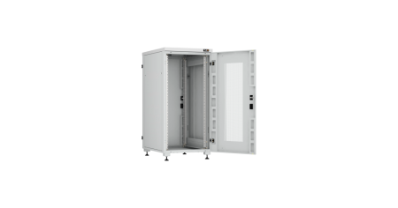 Напольный шкаф Lite 19",24U,перфор. дверь,цельнометаллич.стенки и задняя дверь,600х1241х800,RAL7035-2