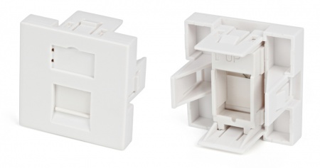 Вставка 45x45 (аналог Mosaic) для 1 модуля формата Keystone Jack, со шторкой-0