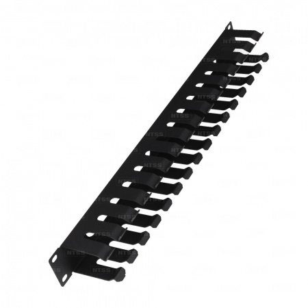 19'' Горизонтальный кабельный органайзер с крышкой NTSS, 1U, глубиной 72 мм, металл, RAL 9005-1