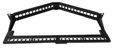 Модульная патч-панель 19", 24 порта, угловая, 1U, для неэкран. модулей Keystone Jack,с задн.каб.орг.-3