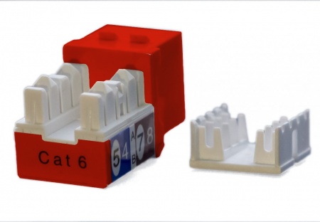Вставка Keystone Jack RJ-45(8P8C), категория 6, красная-0