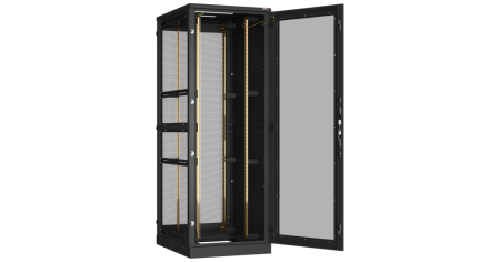 Напольный шкаф Classic 19",42U,стекл.дверь,зад.перф.дверь.бок.металл.стенки,800х2060х800,RAL9005-0