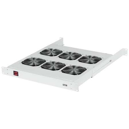 Вентиляторная полка TLK, 19", 1U, 6 вентиляторов, Г520мм, без шнура питания, RAL 7035-0