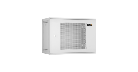 Настенный разборный шкаф Lite 19",9U,перфор.дверь,600х436х350мм,1 пара монтажных направл,RAL 7035-0