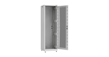 Напольный шкаф PRACTICAL, 19", 42U, перфорированная дверь, Ш600хВ2010хГ1000мм, разобранный, серый-1