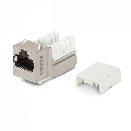 Вставка Keystone Jack RJ-45(8P8C), категория 5e, экранир., 110 IDC, заделка с помощью NE-TOOL, белая-0