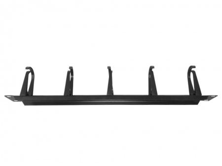 Кабельный органайзер 19", 1U, металлический, 5 пластиковых колец, черный "SB"-2