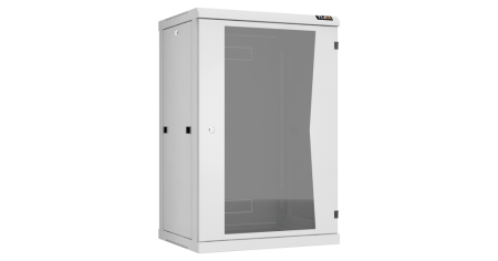 Настенный разборный шкаф Classic 19",18U,стекл.дверь,600х904х450мм,2 пары монтажных направл,RAL 7035-0