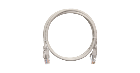 Коммутационный шнур NETLAN U/UTP 4 пары, Кат.5е, CCA, PVC нг(B), серый, 0,5м.-0