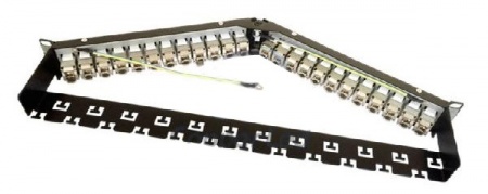 Модульная патч-панель 19", 24 порта, угловая, 1U, для UTP/FTP модулей Keystone Jack,с задн.каб.орг.-3