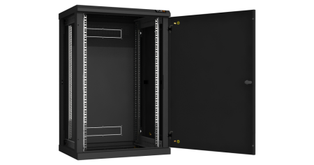 Настенный разборный шкаф Classic 19",18U,металл.дверь,600х904х450мм,2 пары монтажных направл,RAL9004-1