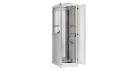 Напольный шкаф Classic 19",47U,перфор.двухстворч.двери,двухуровн.металл.стенки,600х2280х1000,RAL7035-2