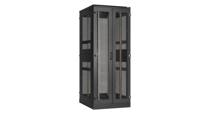 Напольный шкаф Classic 19",42U,стекл.дверь,перф.двухур.стен,двухств.перф.зад.дв.600х2042х800,RAL9005-0