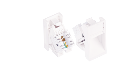 Вставка NIKOMAX, франц. формат Mosaic, 22,5x45мм, 1 порт, Кат.6, неэкран.,наклонн.,со шторками,белая-0