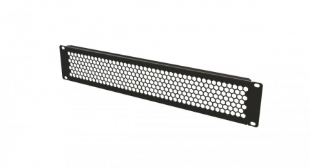 Фальшпанель в шкаф 19" 2U, перфорированная (RAL9005)-1