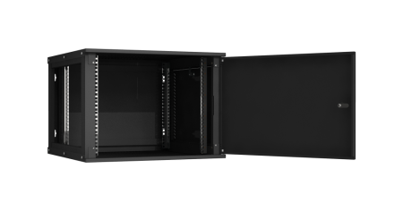 Настенный разборный шкаф Lite 19",9U,металл.дверь,600х436х600мм,2 пары монтажных направл,RAL 9004-2