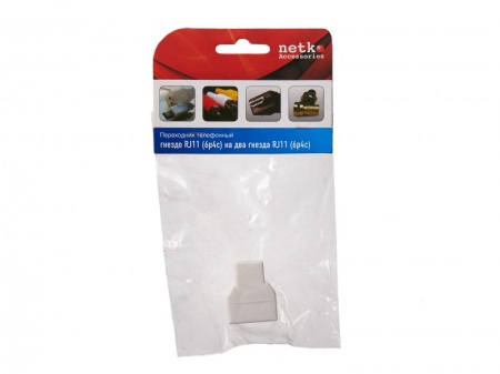 Переходник телефонный гнездо RJ11 (6p4c) на два гнезда RJ11 (6p4c) / блистер, Netko-2