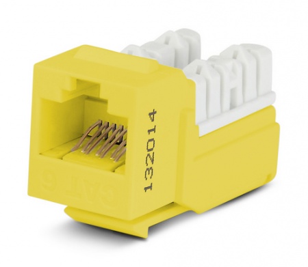 Вставка Keystone Jack RJ-45(8P8C), категория 6, 110 IDC, заделка с помощью NE-TOOL, желтая-0