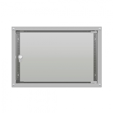 19'' Настенный шкаф NTSS LIME 6U 550×350×370 мм, стеклянная дверь, стенки не съемные, RAL 7035-3