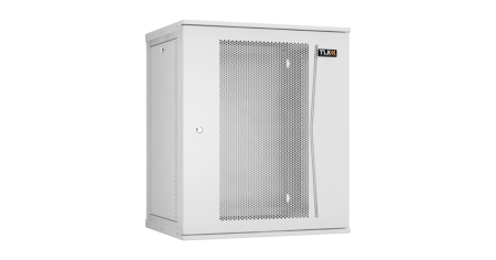 Настенный разборный шкаф Lite 19",15U,перфор.дверь,600х703х450мм,1 пара монтажных направл,RAL 7035-0